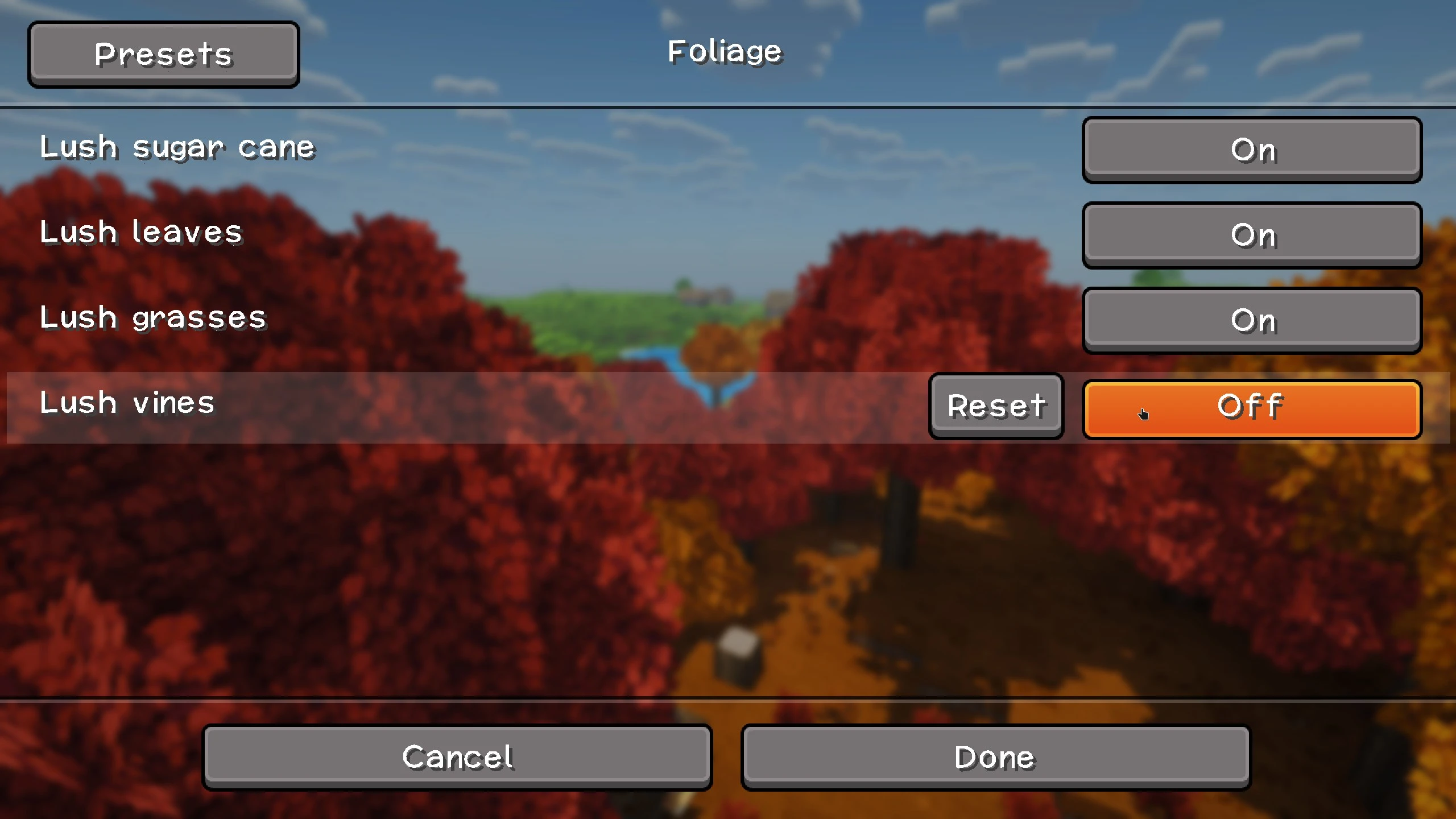 Respackopts settings
