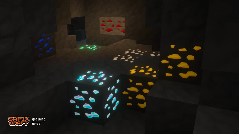 Glowing ores with Vibrant Visuals