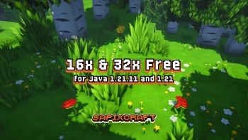 Sapixcraft Java — 16x and 32x now free for 1.21 and 1.21.11