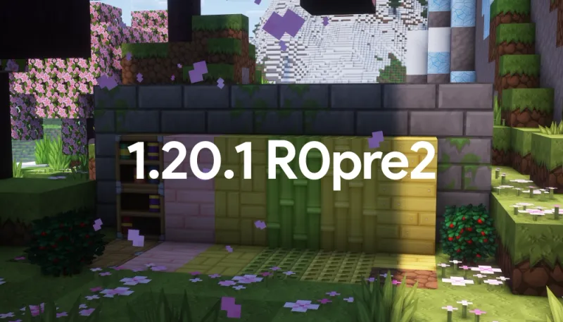 Sapixcraft Java 1.20.1 update featuring chiseled bookshelves, cherry wood and bamboo blocks